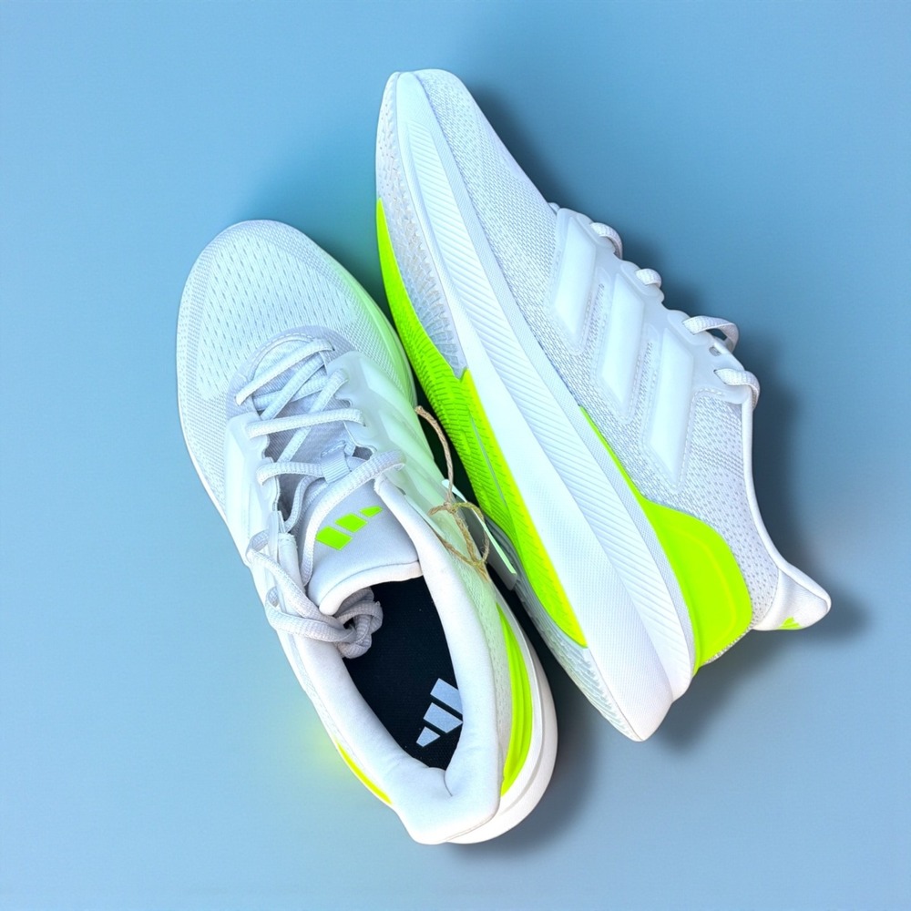 Adidas UltraRun 5J Size 7‎ Grey/White/Lucid Lemon Running Athletic Sneaker - Picture 4 of 10